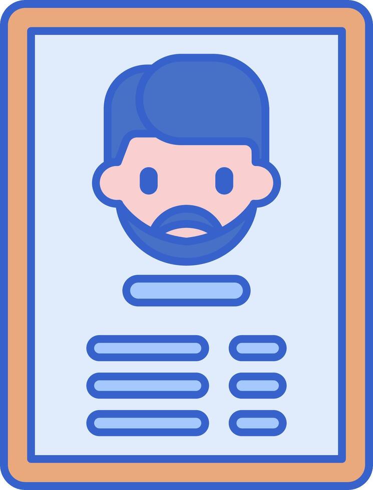 A man with a beard and glasses is shown in an orange and blue frame vector