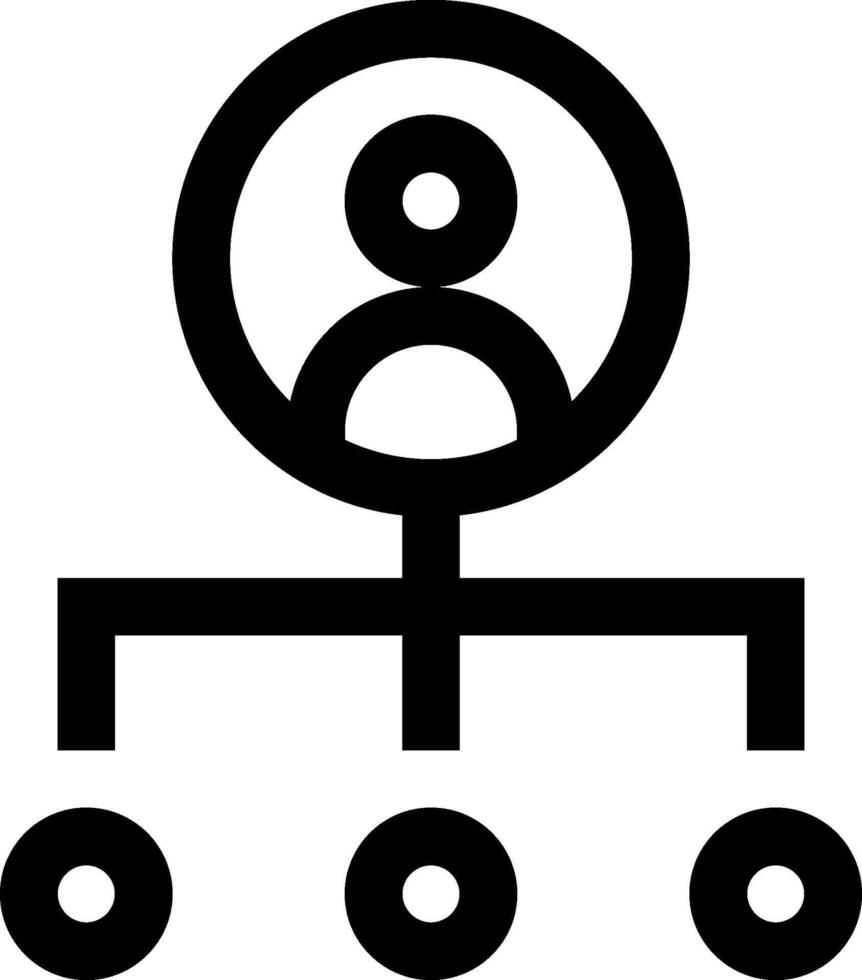 A black and white icon of a person with a circle around them vector