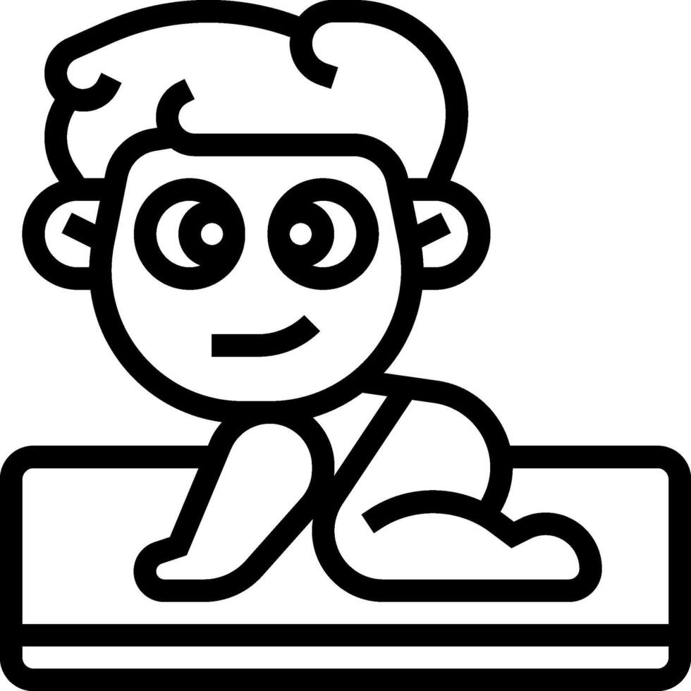 Baby boy on the floor icon vector