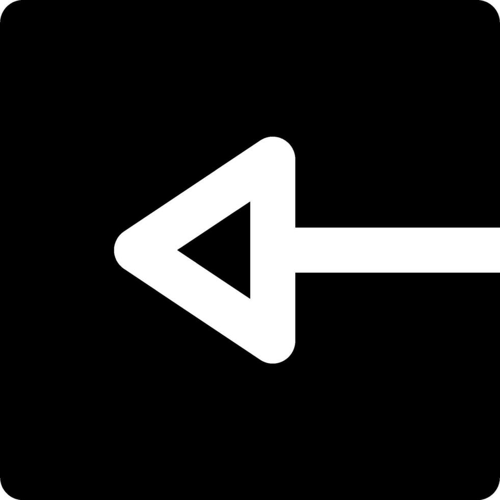 A white arrow pointing down on a black square vector