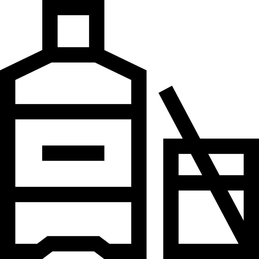 A bottle and glass with a straw vector