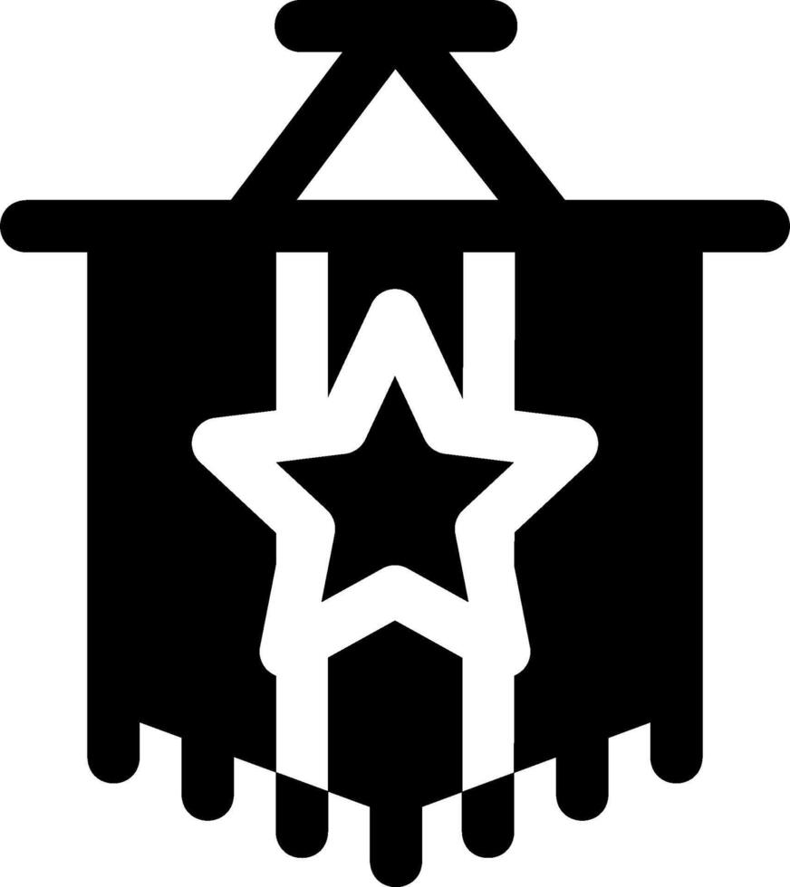 A black and white icon of a star vector