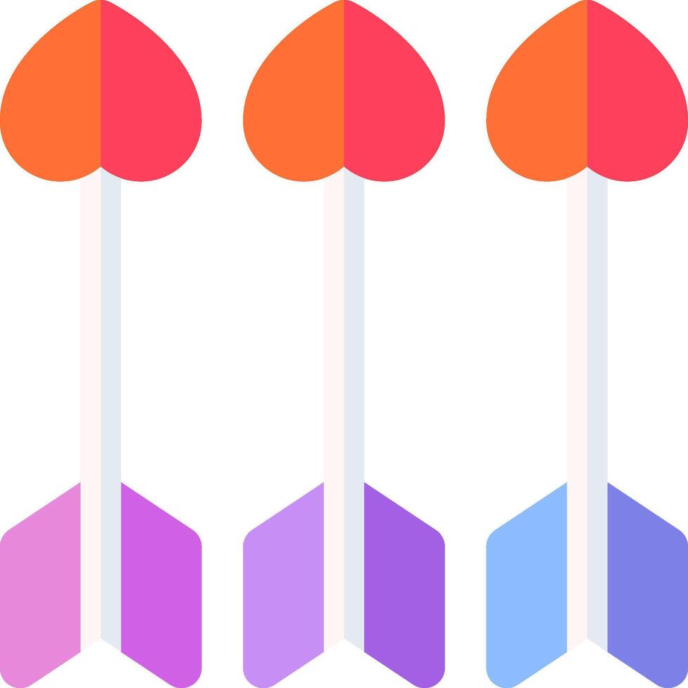 Three arrows with hearts on them vector