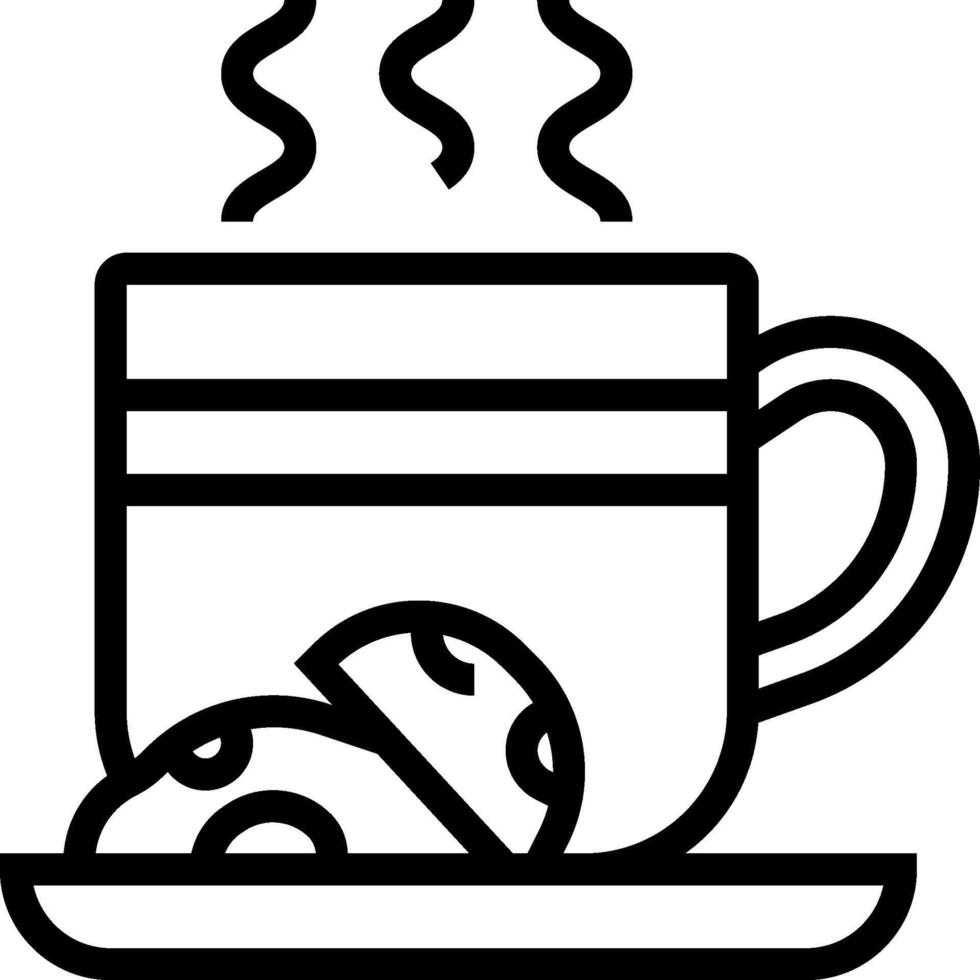 Coffee cup and cookies icon vector