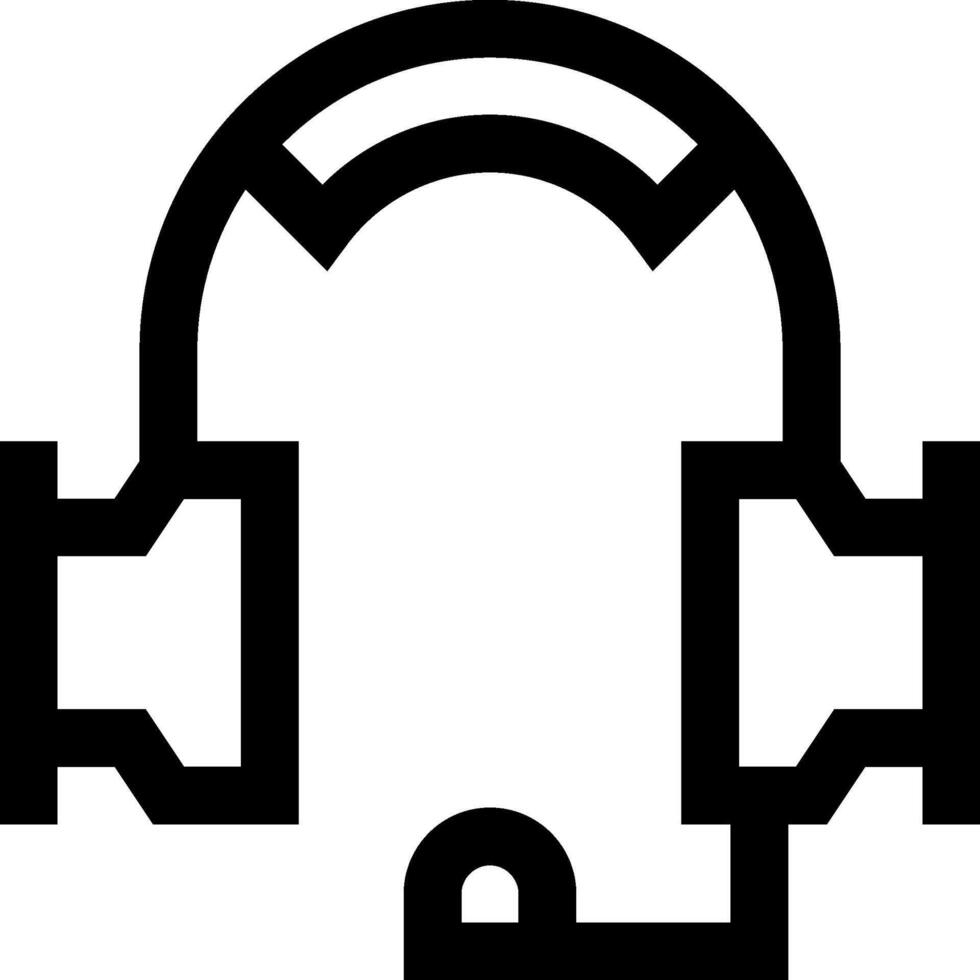 Headset icon, black and white vector
