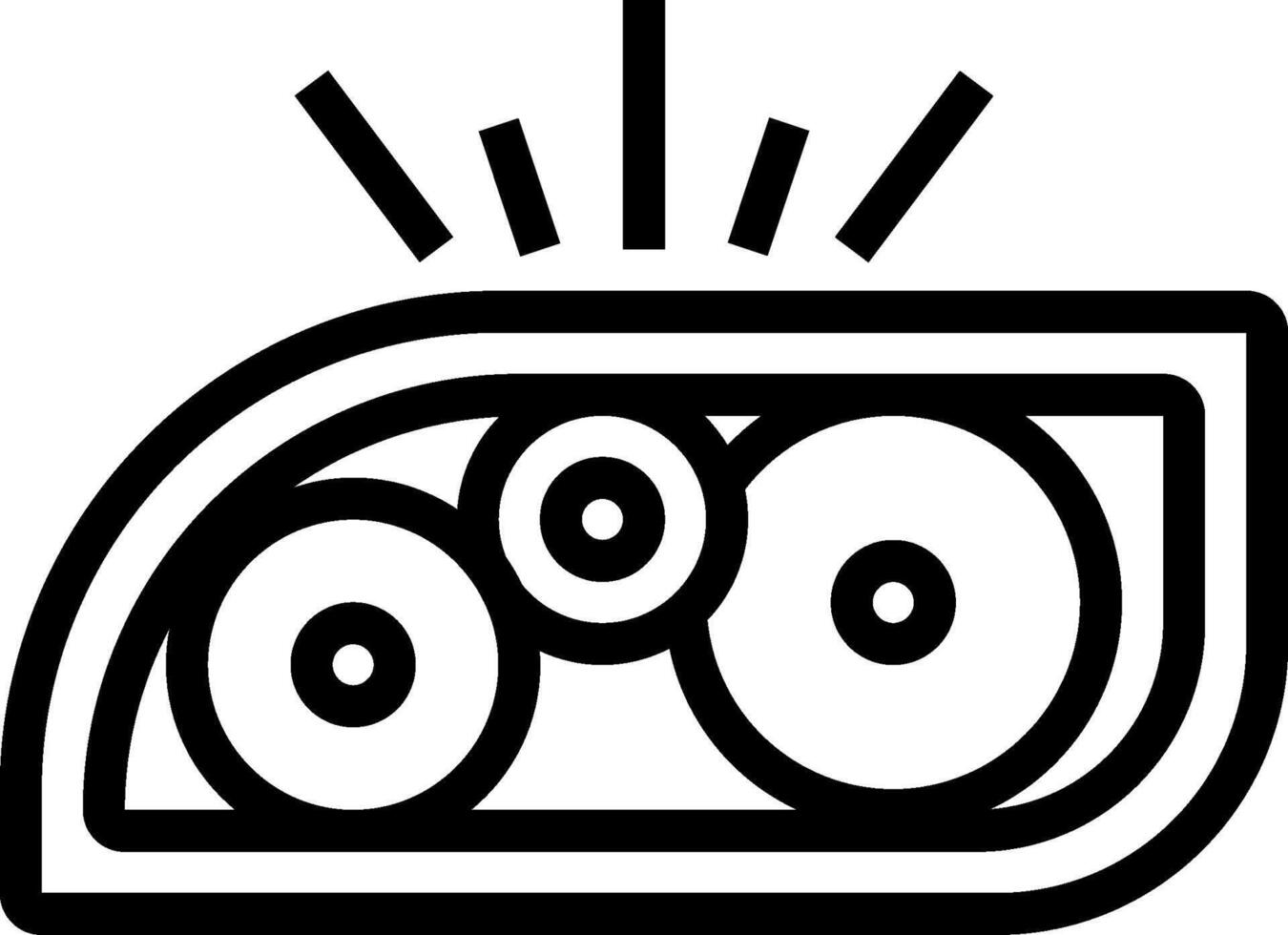 A black and white image of a car headlight vector