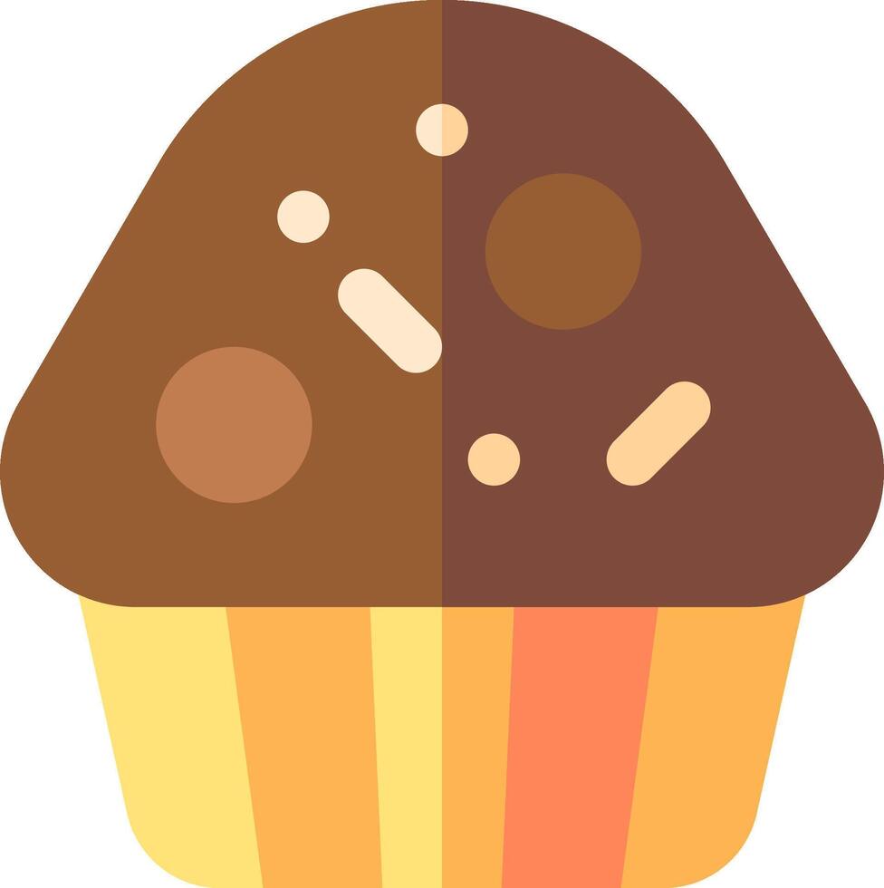 A cupcake with chocolate frosting on it vector