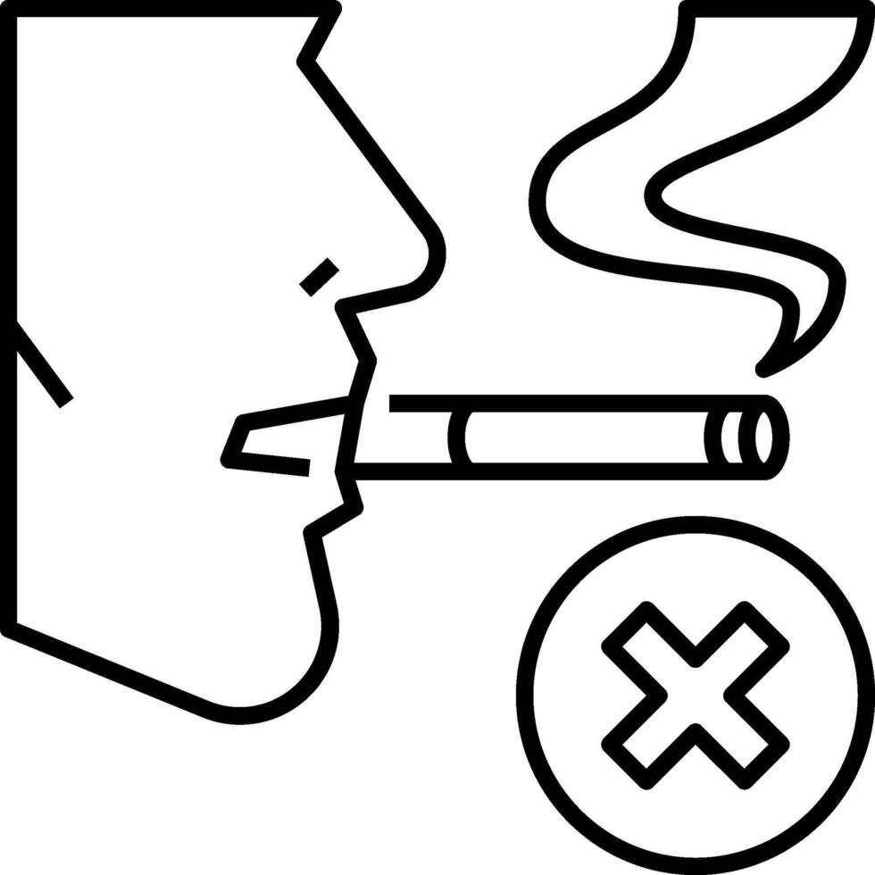 A man smoking a cigarette with a cross over it vector