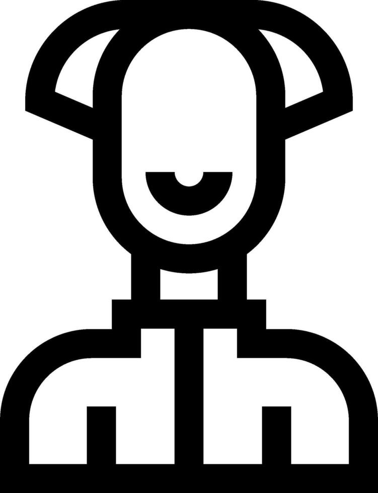 A black and white icon of a man with a hat vector