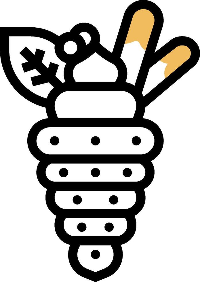 A black and white logo of a bee with a leaf vector