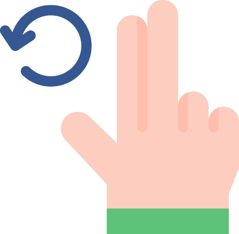 A hand with a circular arrow pointing to the right vector