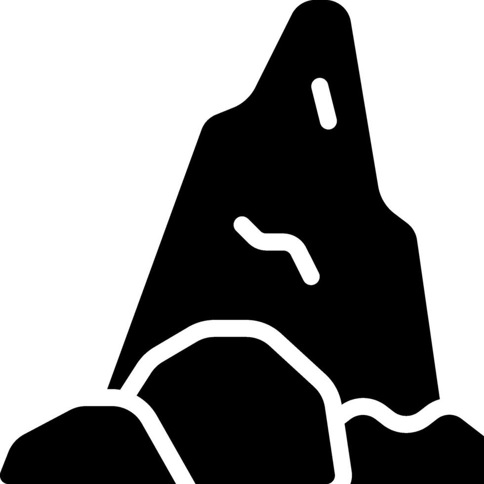 A black and white mountain icon vector