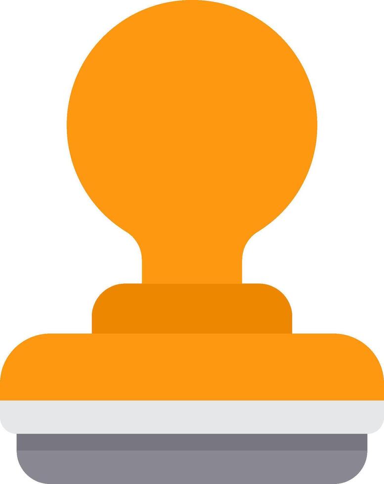 A stamp with an orange top and a gray base vector