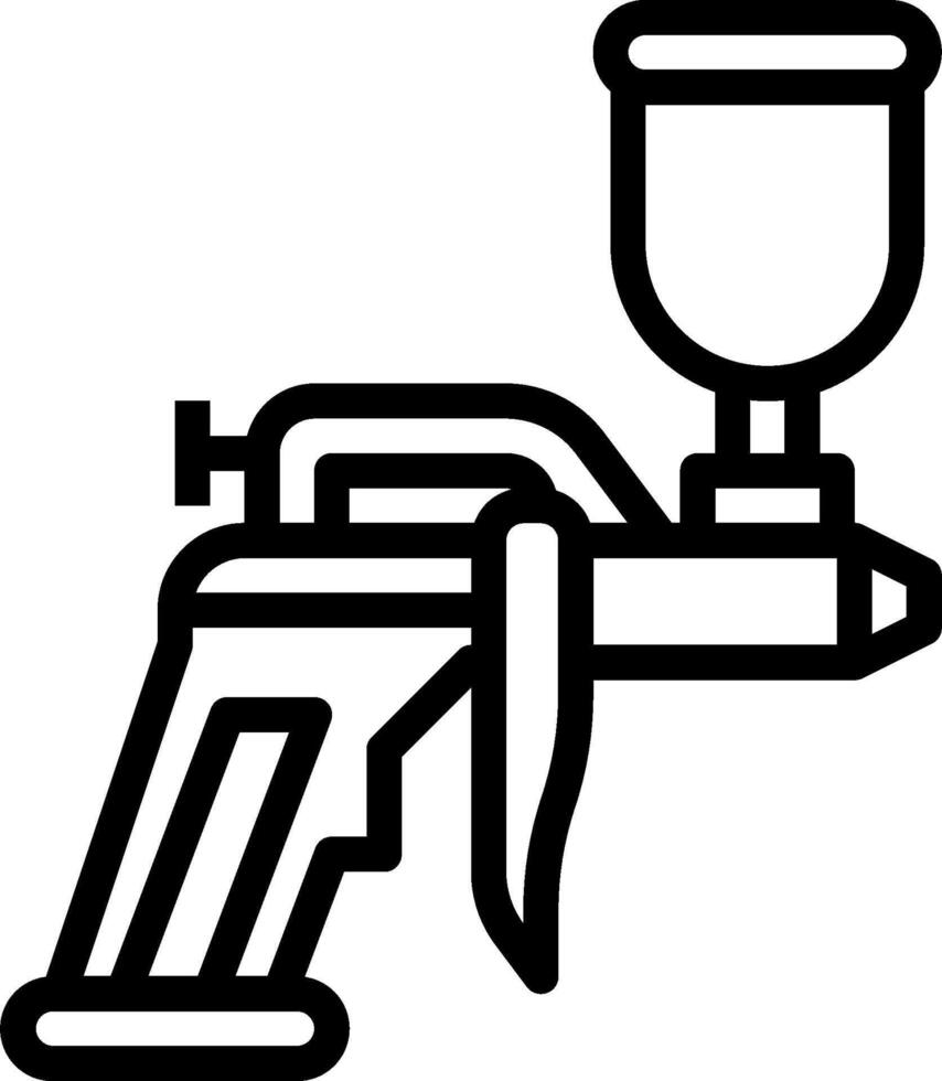 A black and white drawing of a paint gun vector