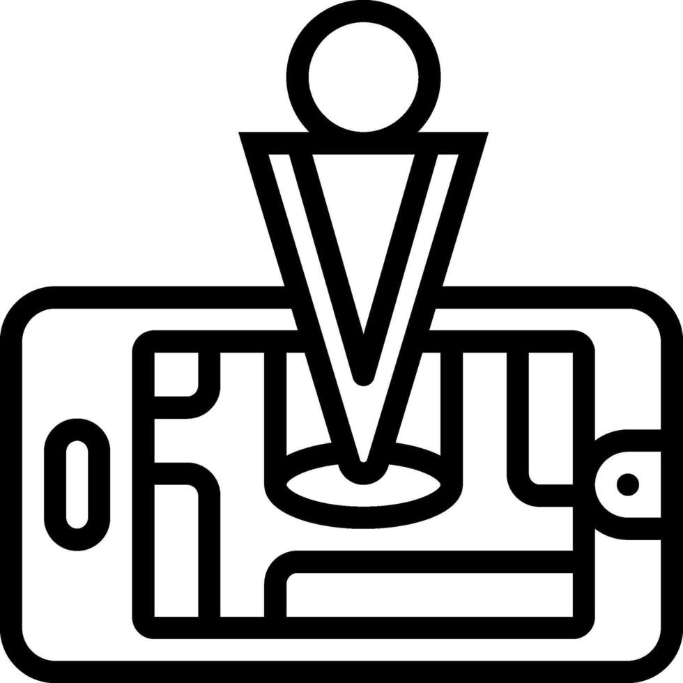 A black and white icon of a person on a phone vector