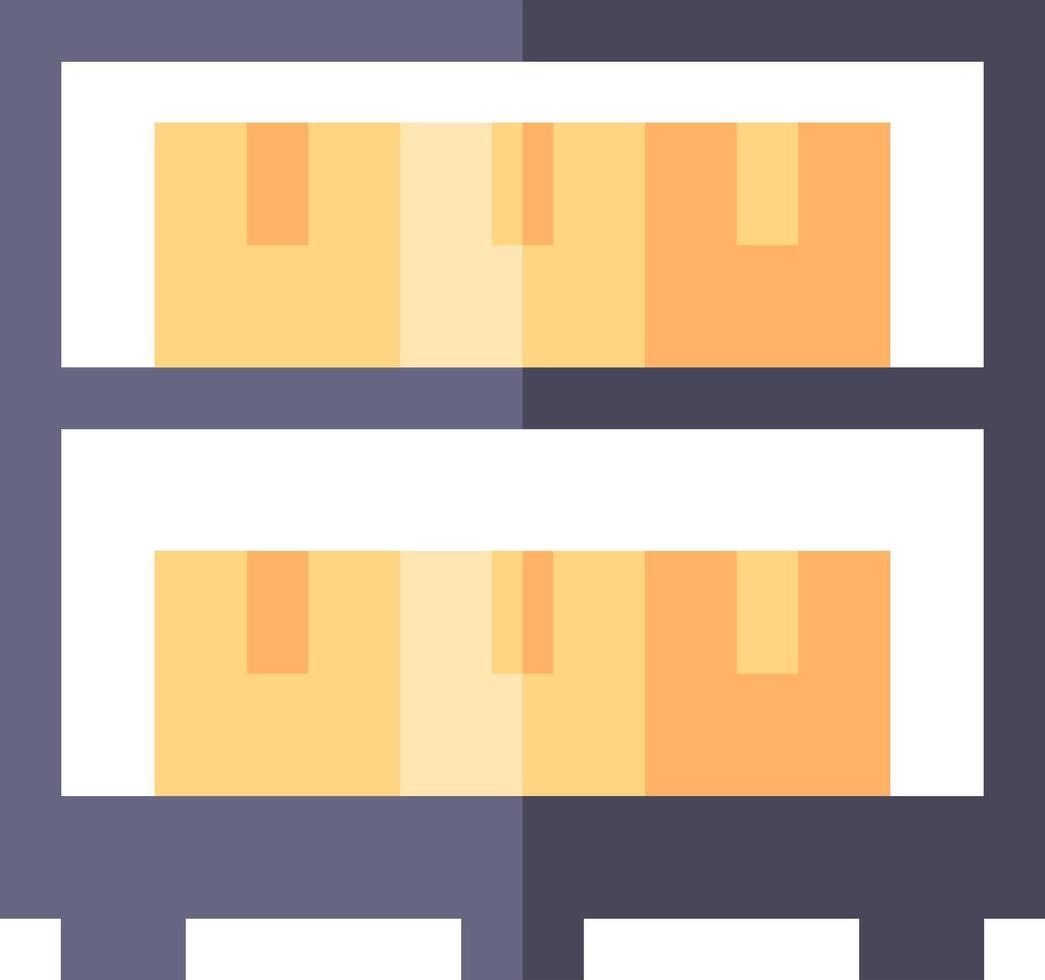 A rack of boxes with a white background vector