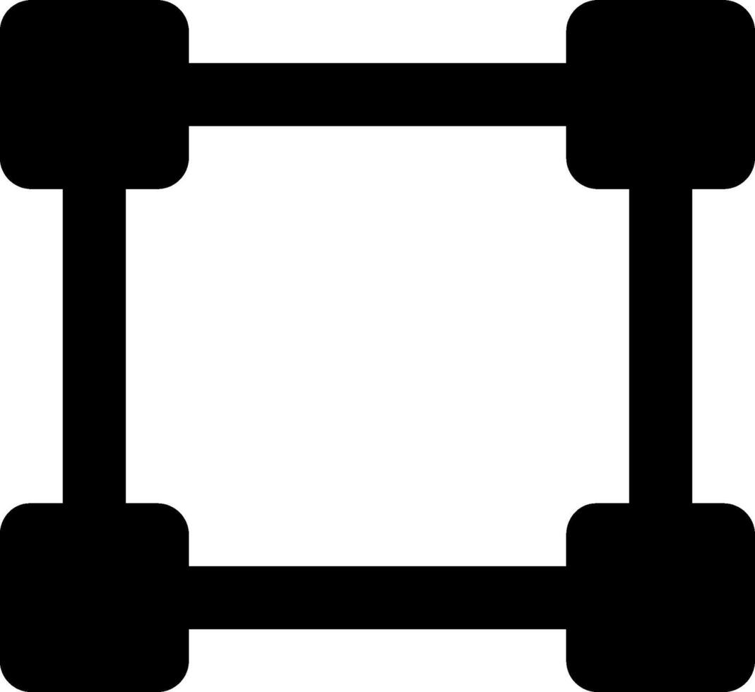A black and white square with two wheels vector