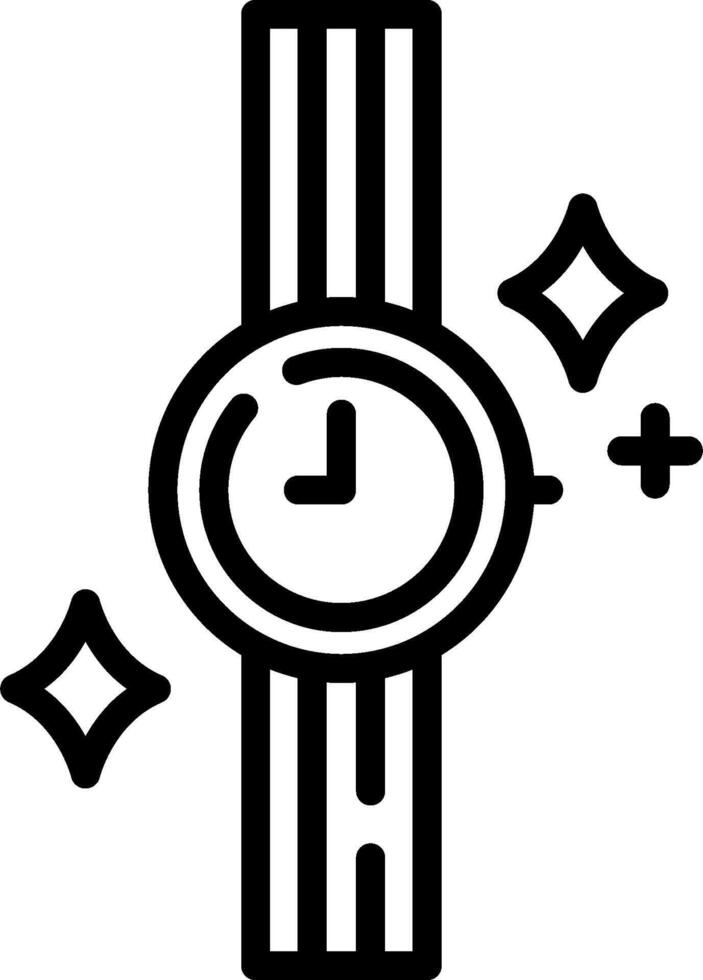 A watch with diamonds and a crown icon vector
