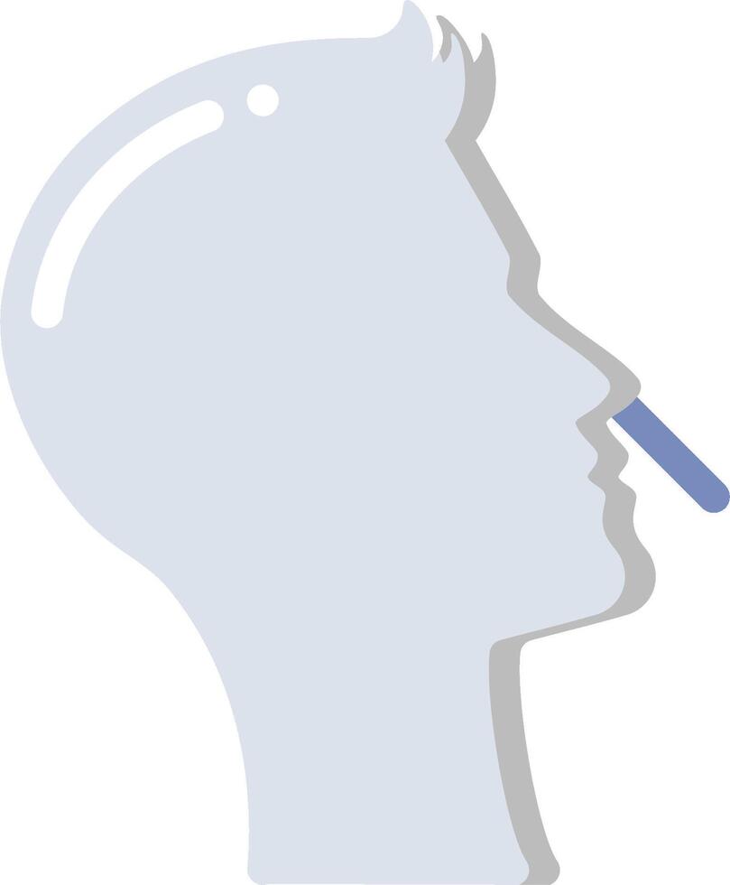 A man's head with a blue toothbrush in it vector