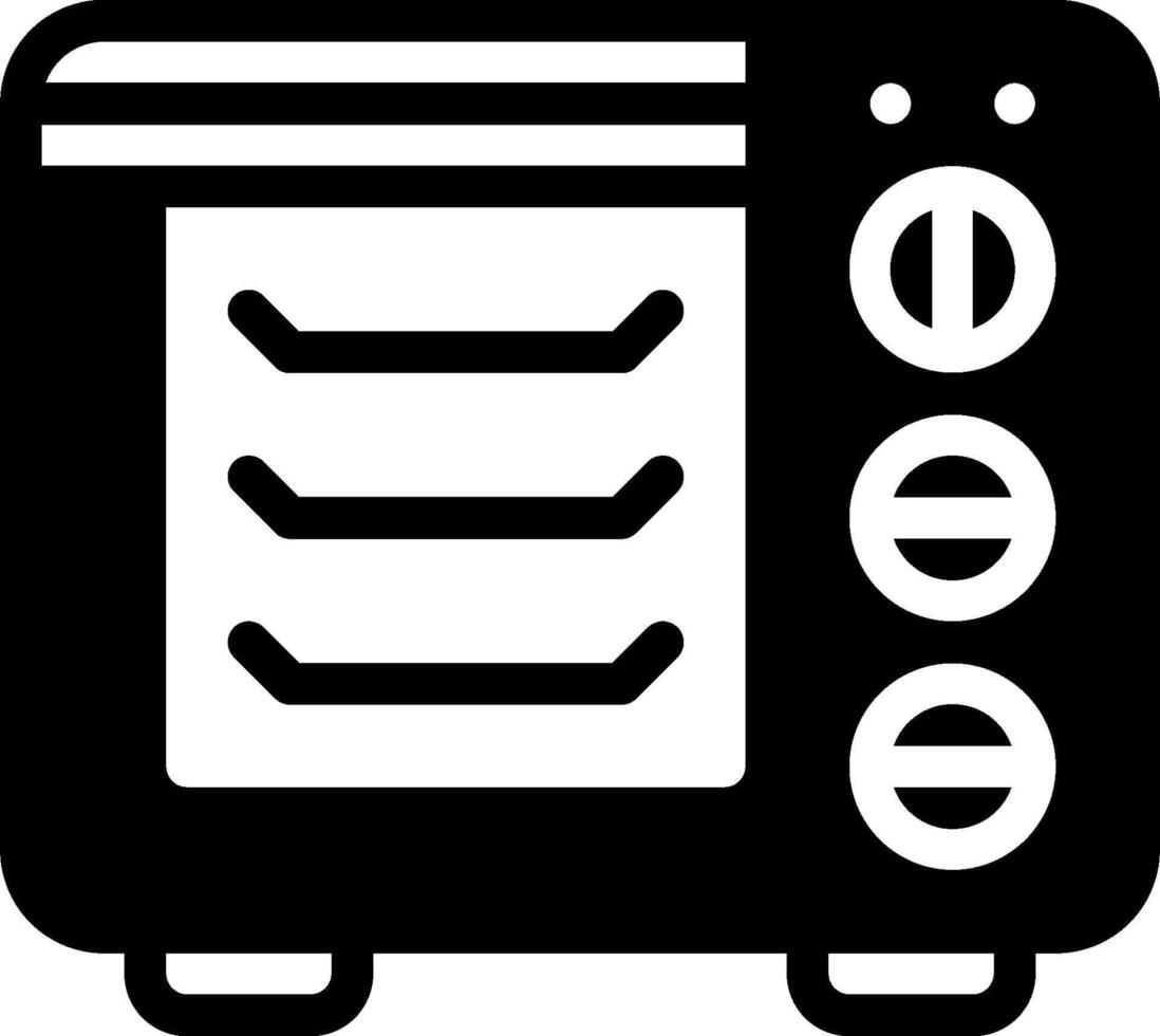 A black and white icon of a toaster vector