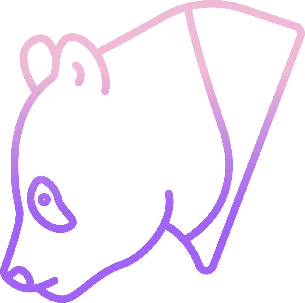 A panda bear head with a purple outline vector
