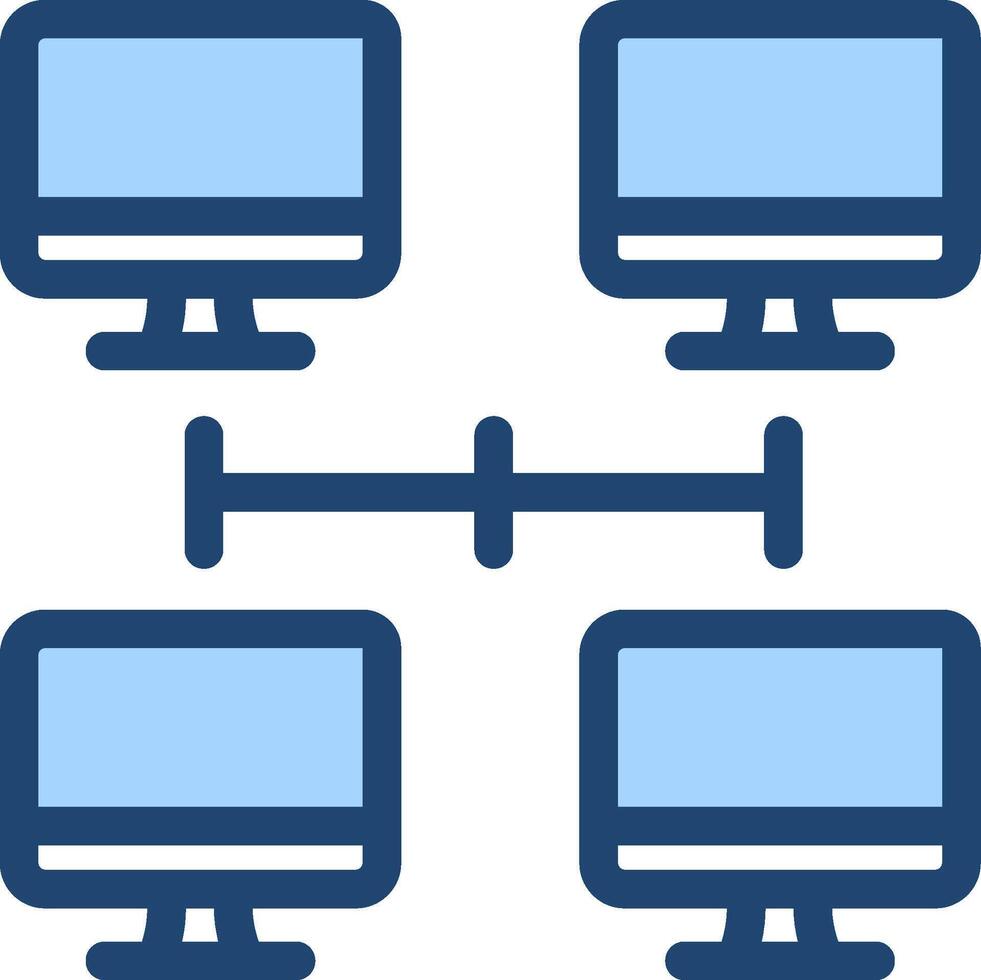 A group of three computer monitors connected to each other vector