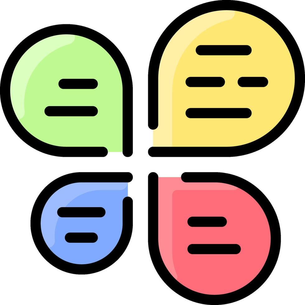 A four - leaf clover with four speech bubbles vector