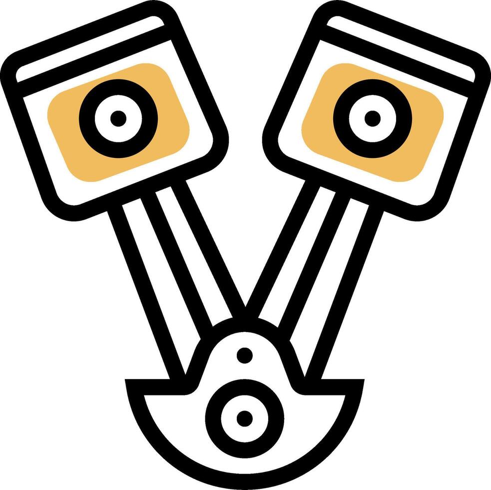 Two engines with a yellow and black background vector