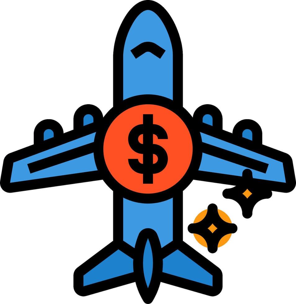 A plane with a dollar sign on it vector