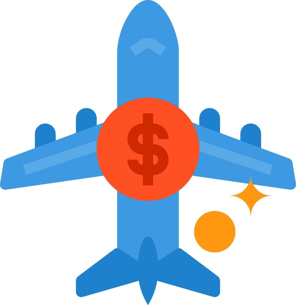 A plane with a dollar sign on it vector