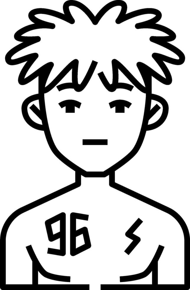 A cartoon man with a number on his chest vector