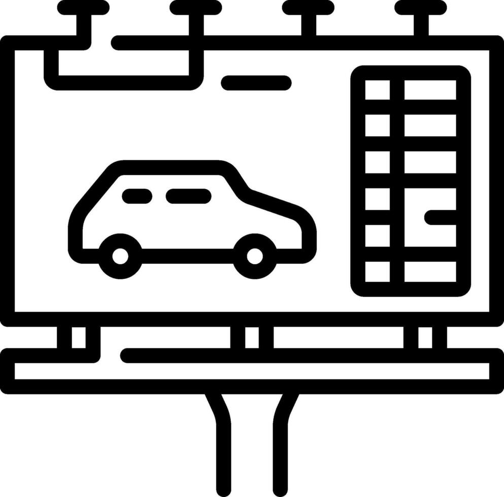 A car on a billboard with a sign that says car vector