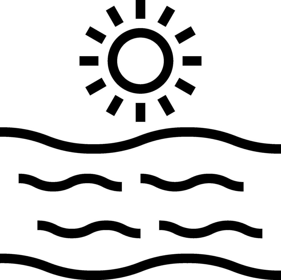 Sun and waves icon vector