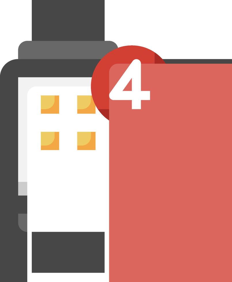 A smartphone with a red folder and four buttons vector