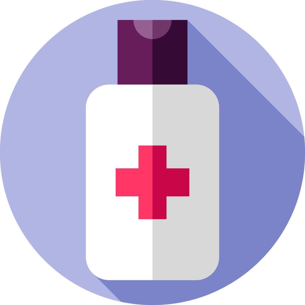 A bottle of medicine with a red cross on it vector