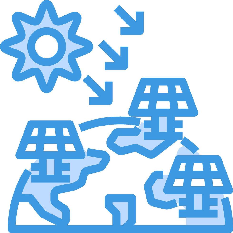 A solar panel and a globe with a sun and a star vector