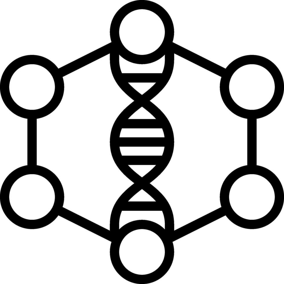 A black and white image of a dna molecule vector