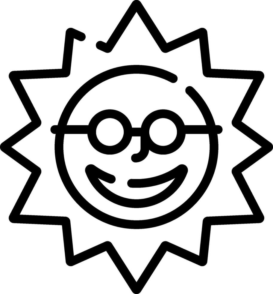 A sun with glasses and a smile vector