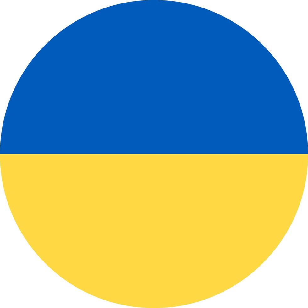 The ukraine flag in a circle vector