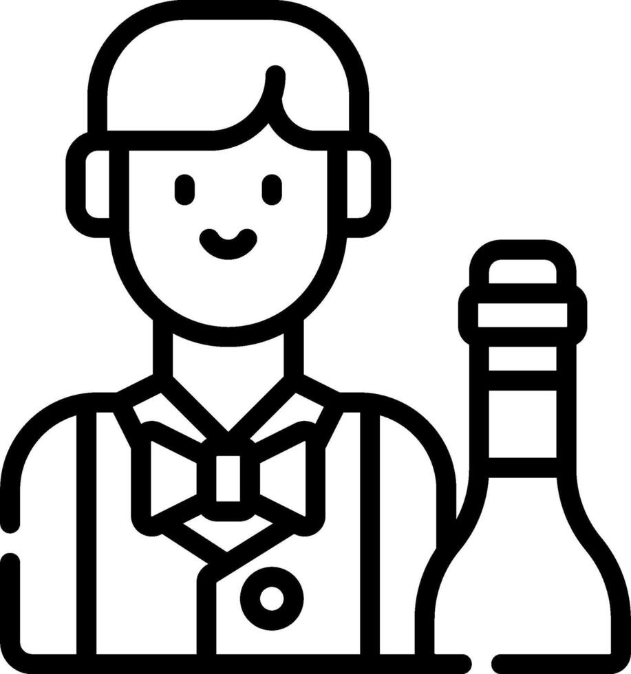 A man holding a bottle and a glass vector