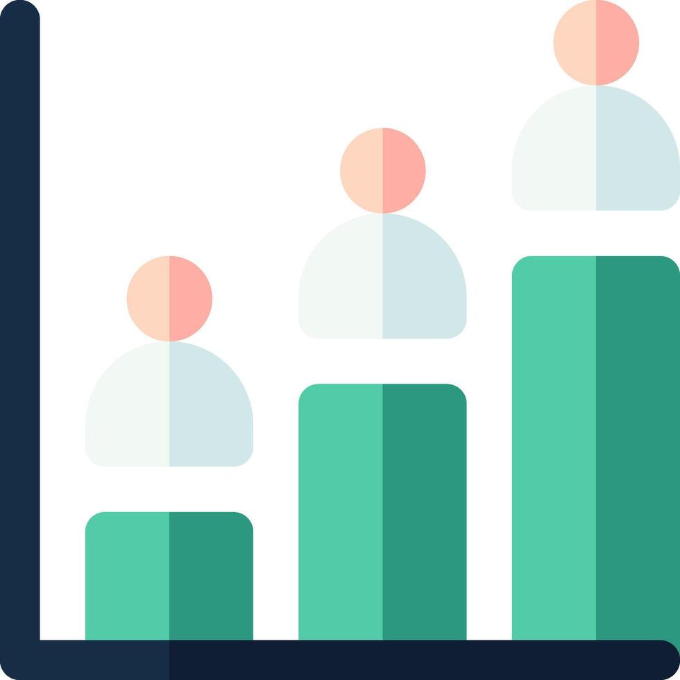 A graph of people and a bar chart vector