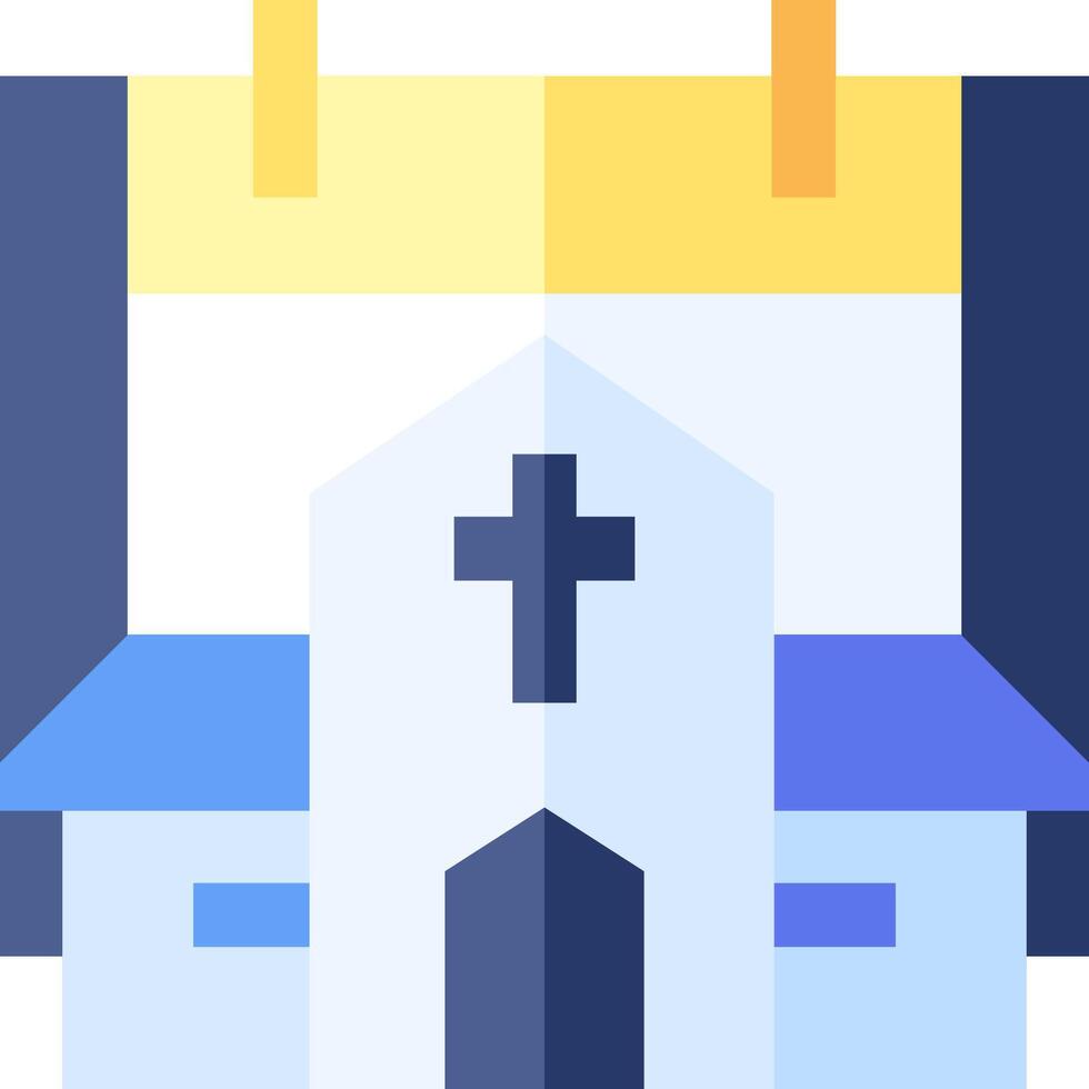 Church icon with a cross on top vector