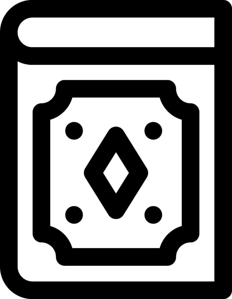 A black and white icon of a book vector