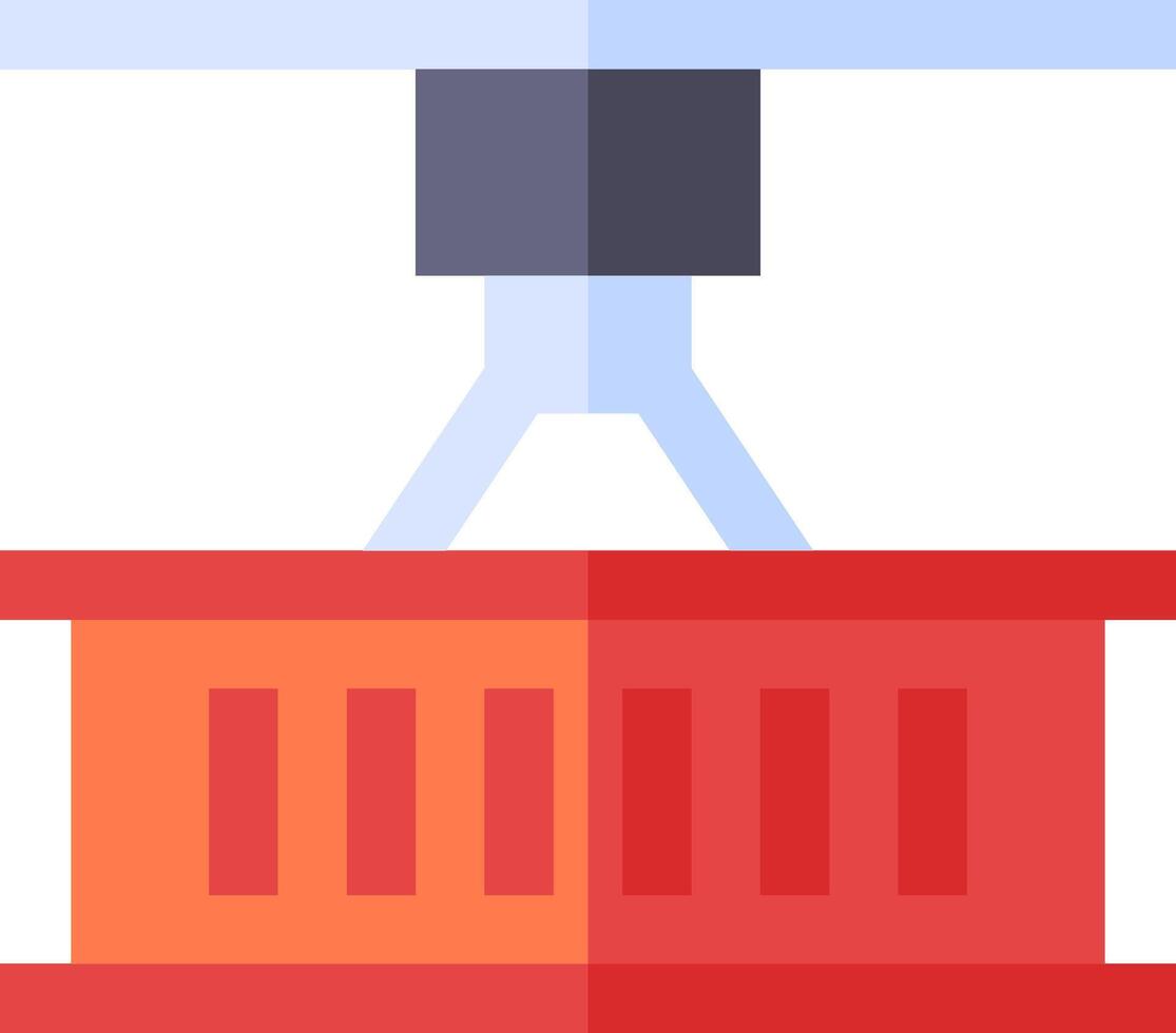 A red basket with a red lid and a red handle vector