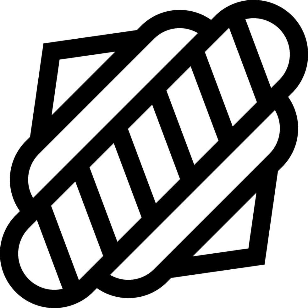 A black and white image of a black and white striped symbol vector