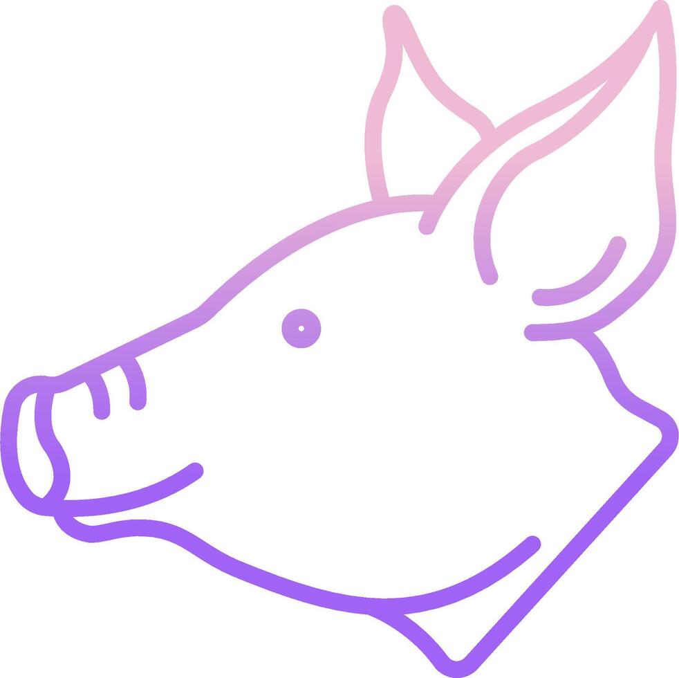 A pig head with purple and pink lines vector