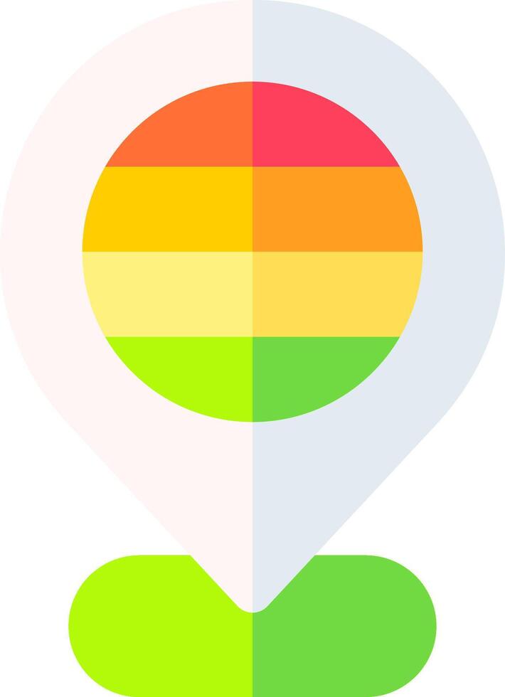The icon for a location marker with a rainbow colored circle vector