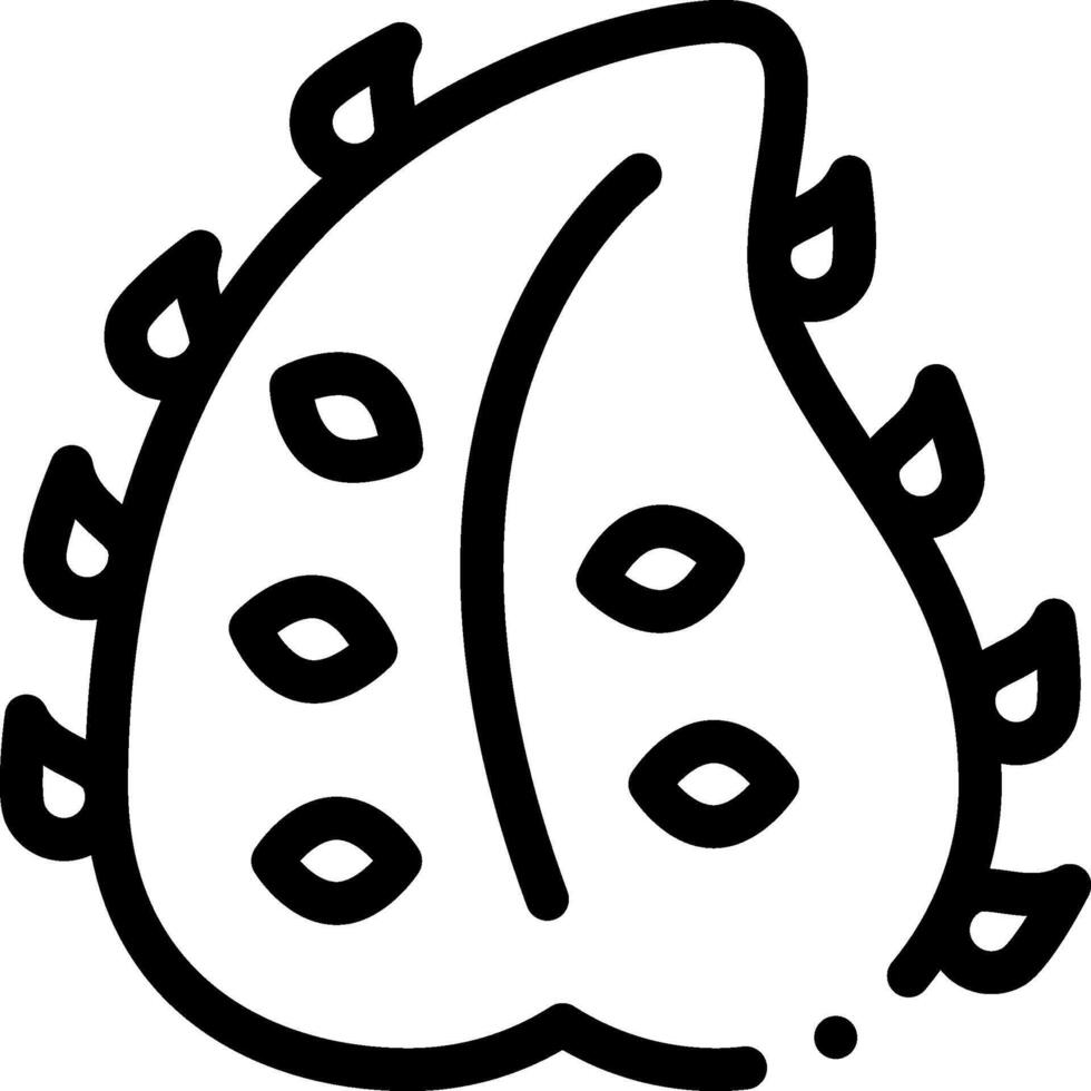 A black and white drawing of a leaf vector