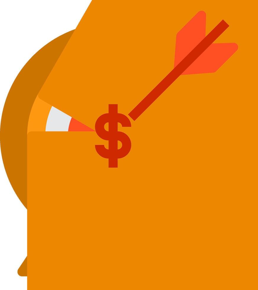 An orange envelope with an arrow pointing to a dollar sign vector