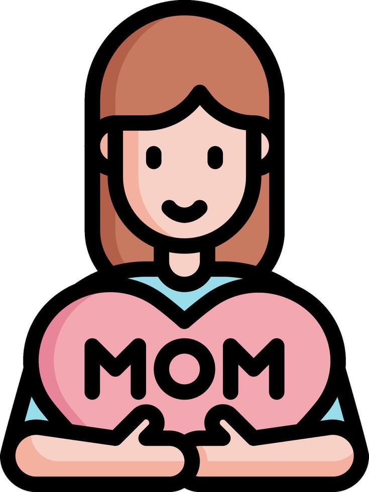 A woman holding a heart shaped mom vector